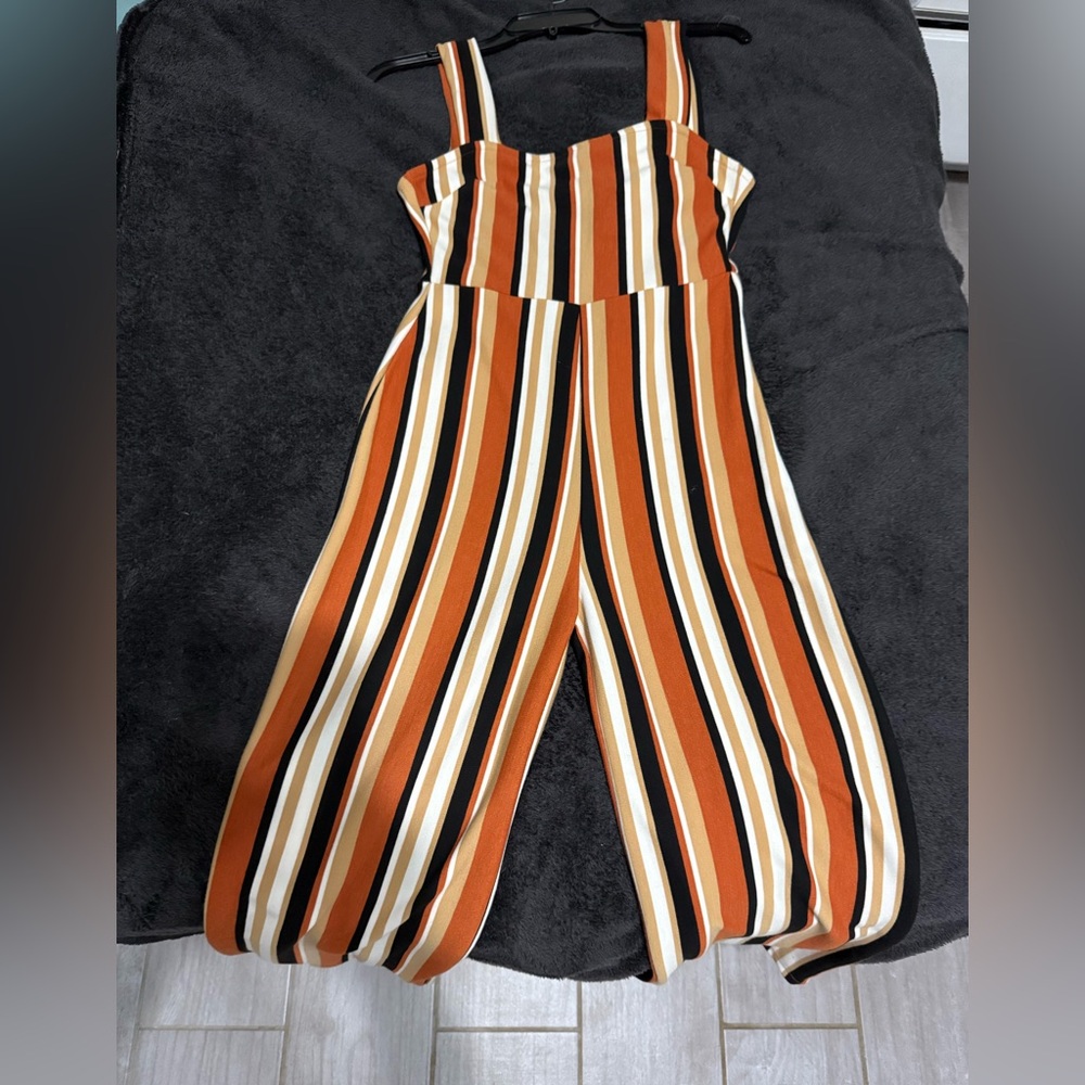 Striped Orange Jumpsuit